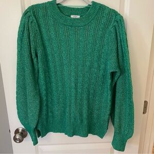 Crown & Ivy Green Cable Knit Sweater